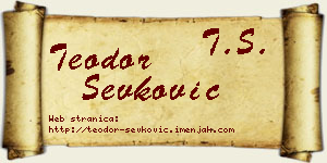 Teodor Ševković vizit kartica